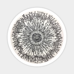 Black and White Flower Magnet